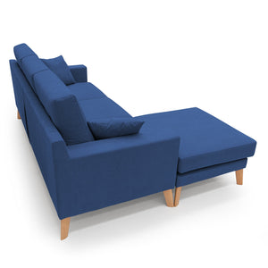 Danish Divano angolare REVERSIBILE in tessuto morbido impermeabile T02 237 cm blu