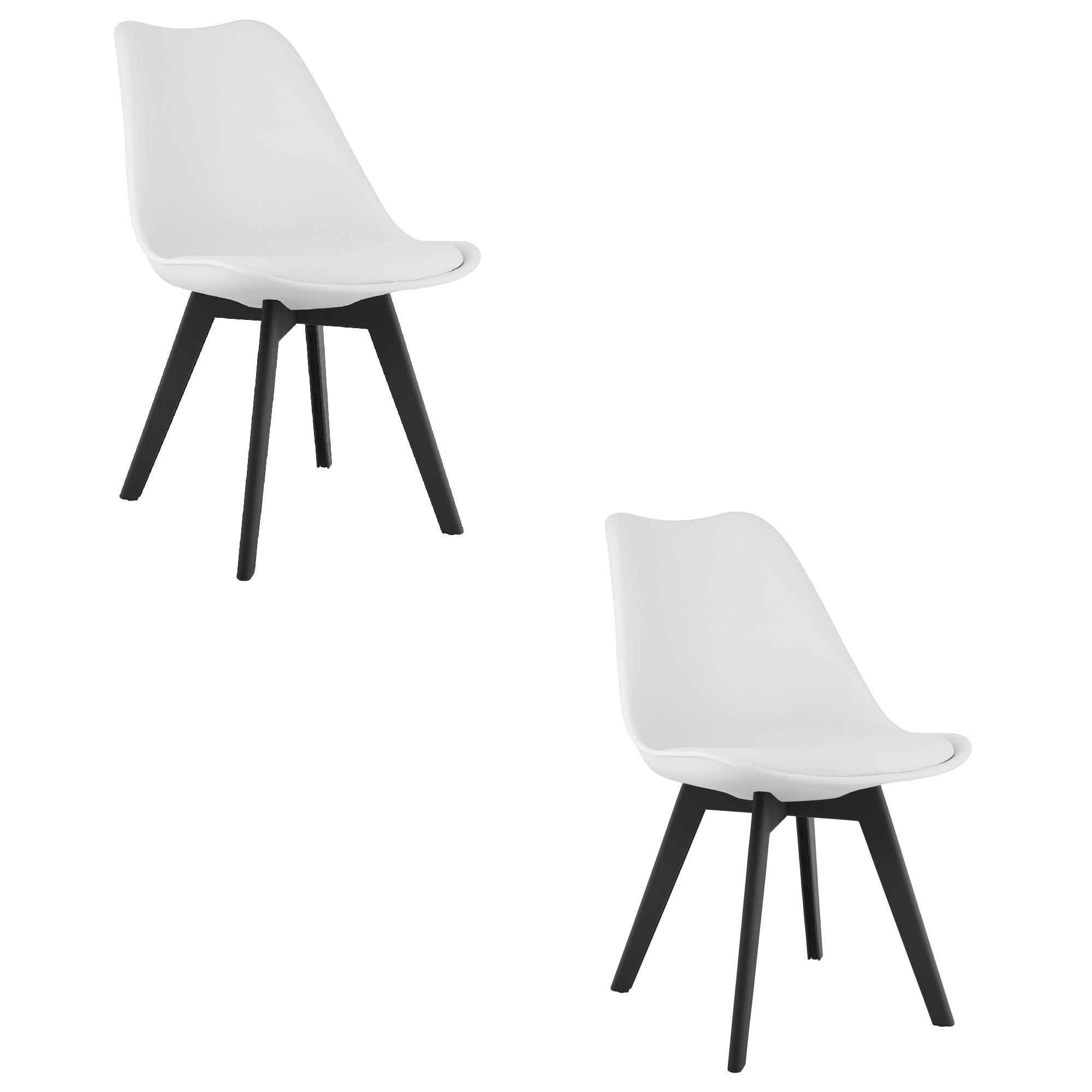 Sedia VALORA RIXK - Bianca con gambe nere x2