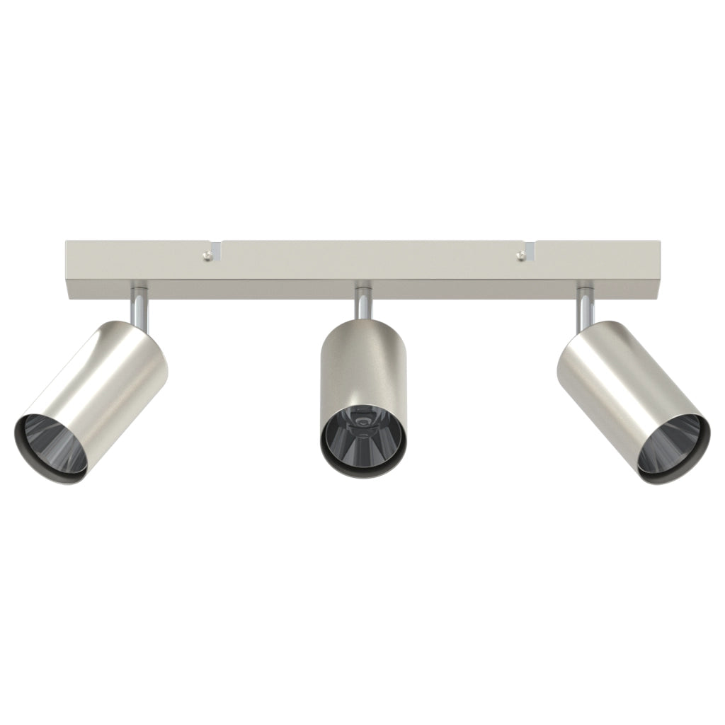 Faretto da soffitto 3 Vie Regolabile Nichel Spazzolato GU10