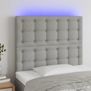 Testiera a LED Grigio Chiaro 80x5x118/128 cm in Tessuto 3122832
