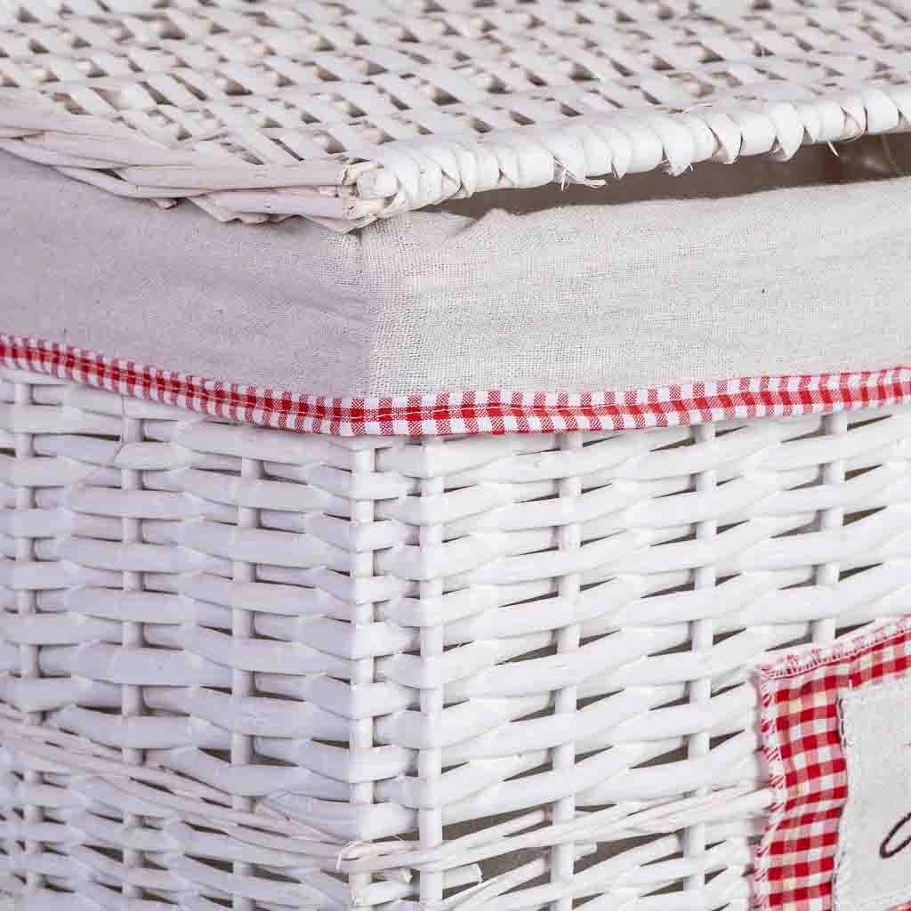 Cesto portabiancheria in vimini grigio 43x33x55h cm