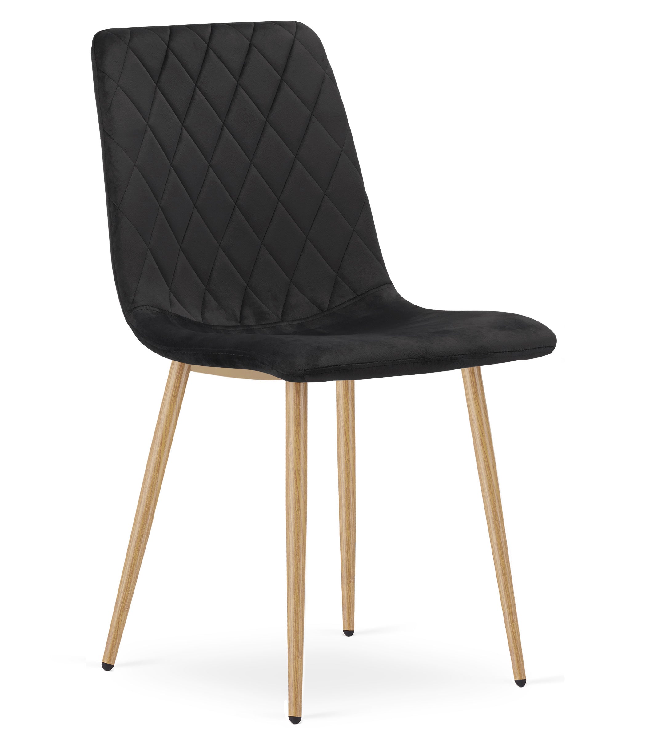 Sedia VALORA TURIN - Elegante sedia da pranzo imbottita in velluto nero x 3