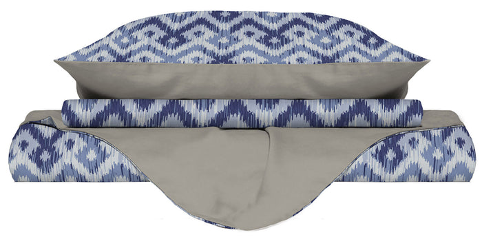 Copripiumino Matrimoniale con Stampa sul Sacco e Federe Doubleface Rombi