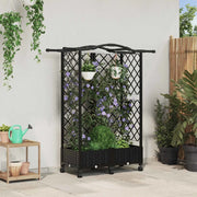 Letto Rialzato con Griglia e Tetto Nero 124 x 40 x 129 cm PP 3423018