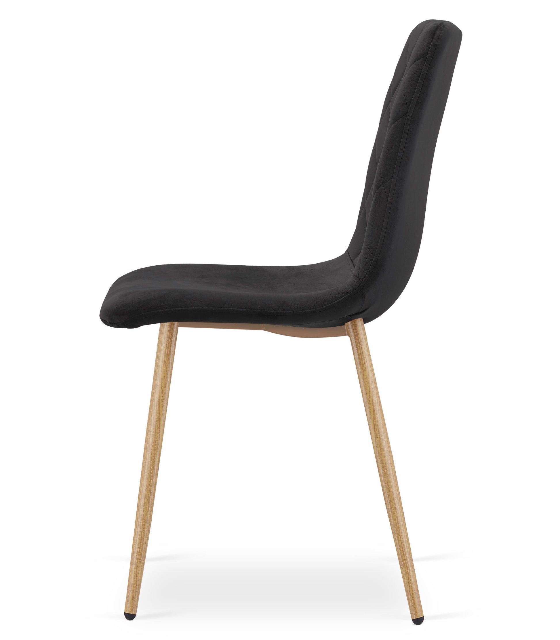 Sedia VALORA TURIN - Elegante sedia da pranzo imbottita in velluto nero x 3