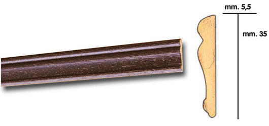 cornice per parati 5,5x35 barocco 200 cm noce scuro cod:ferx.37066