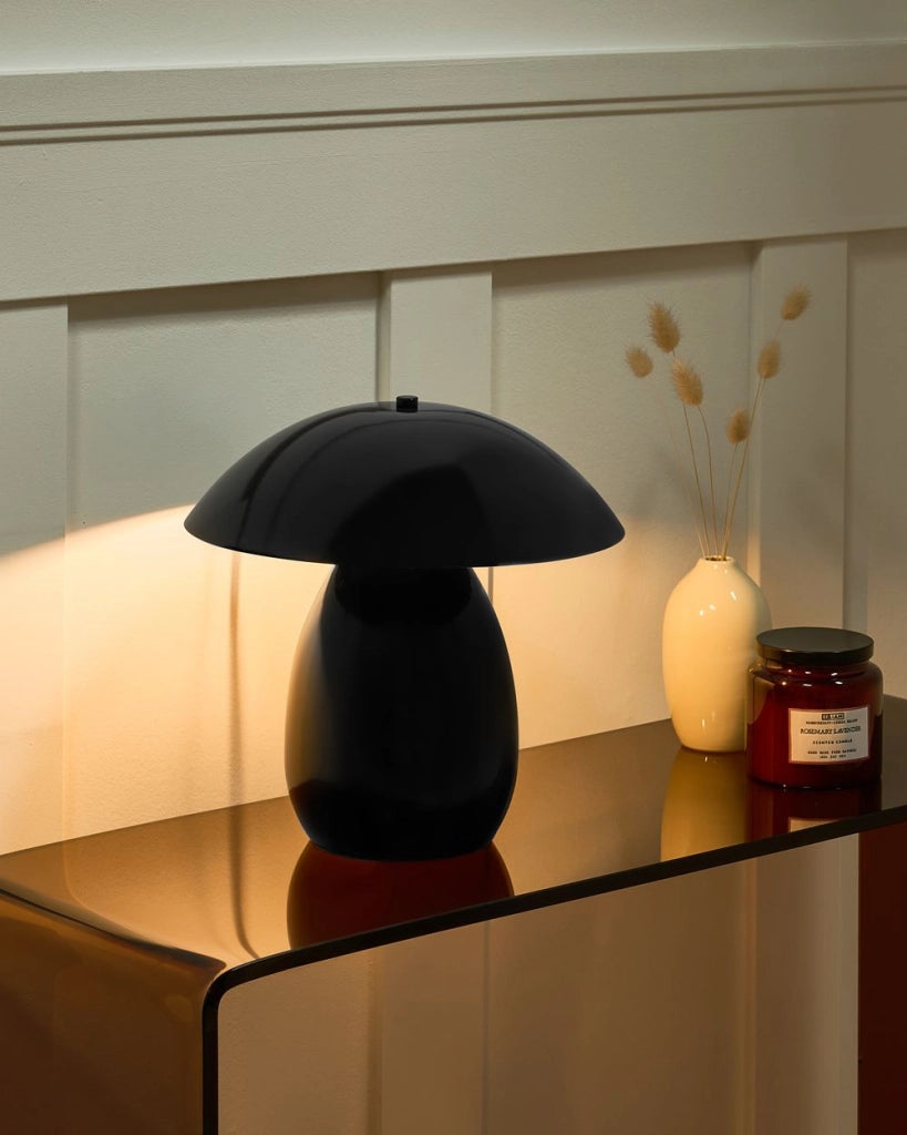 Lampada da tavolo nero con base in ferro 30 cm a una luce design moderno accessori per il soggiorno