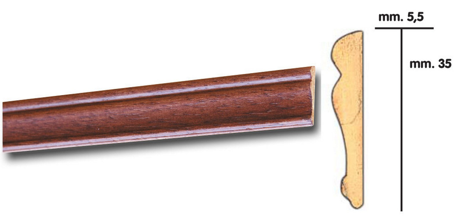 cornice per parati 5,5x35 barocco 200 cm mogano cod:ferx.37067