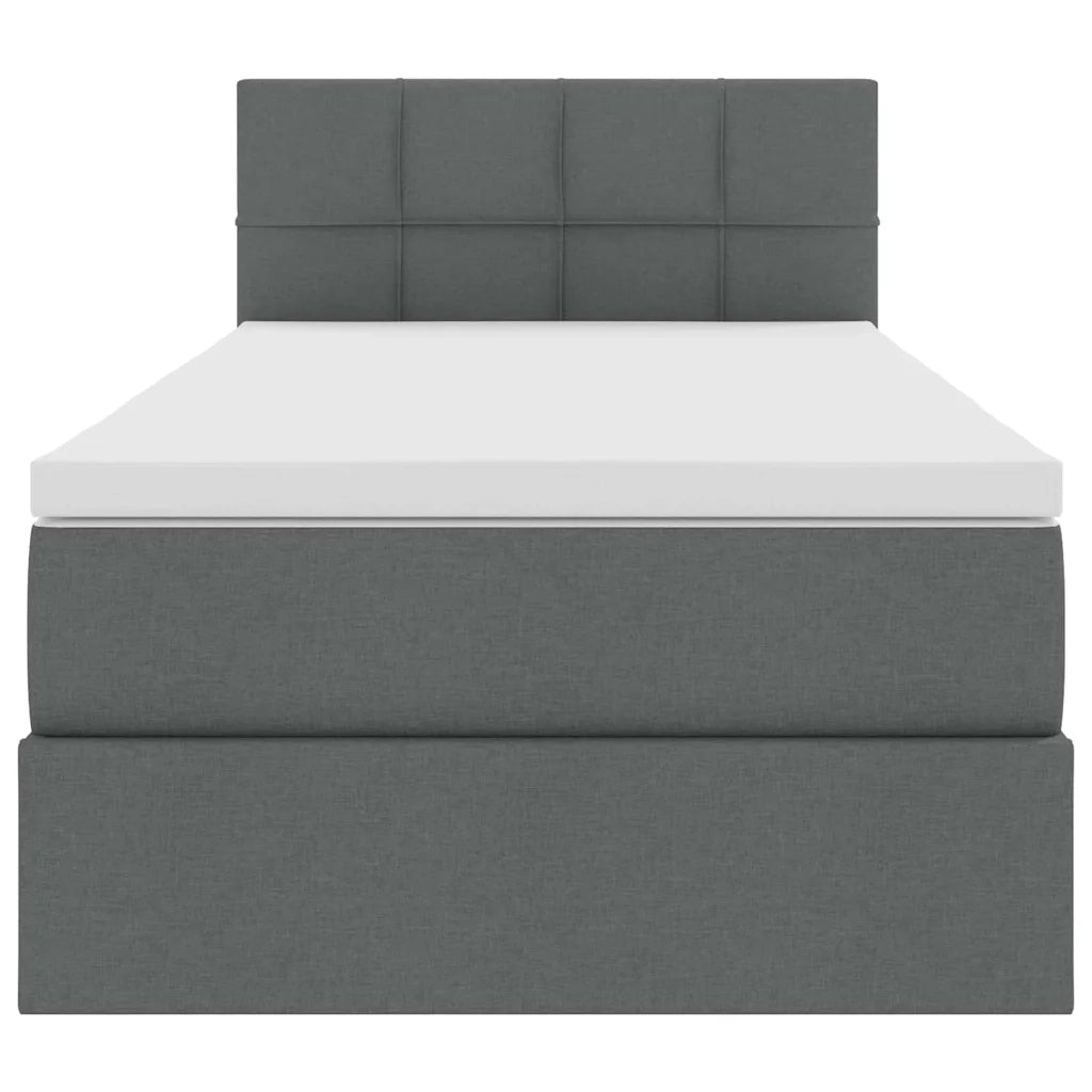 Letto con contenitore e LED Grigio scuro 90 x 200 cm Tessuto 3371119