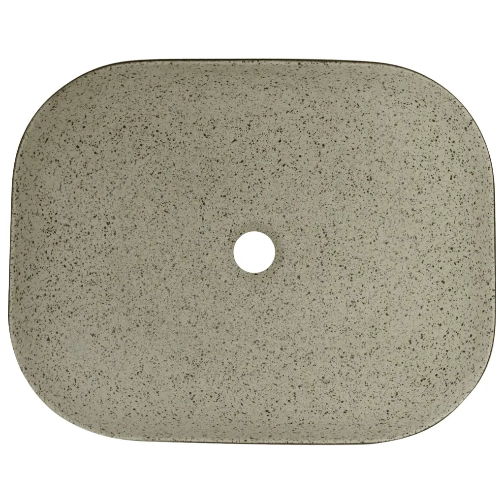 Lavabo Appoggio-Lavandino-Lavello Grigio Nero Rettangolare 48x37,5x13,5 Ceramica 675355