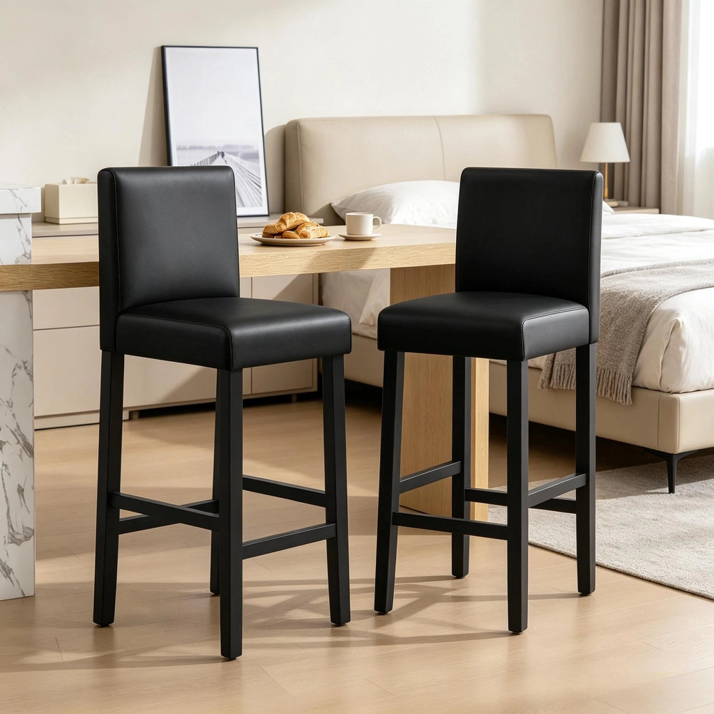 SGABELLI BAR con schienale 41x37,5x110 cm Nero Set da 2 pezzi