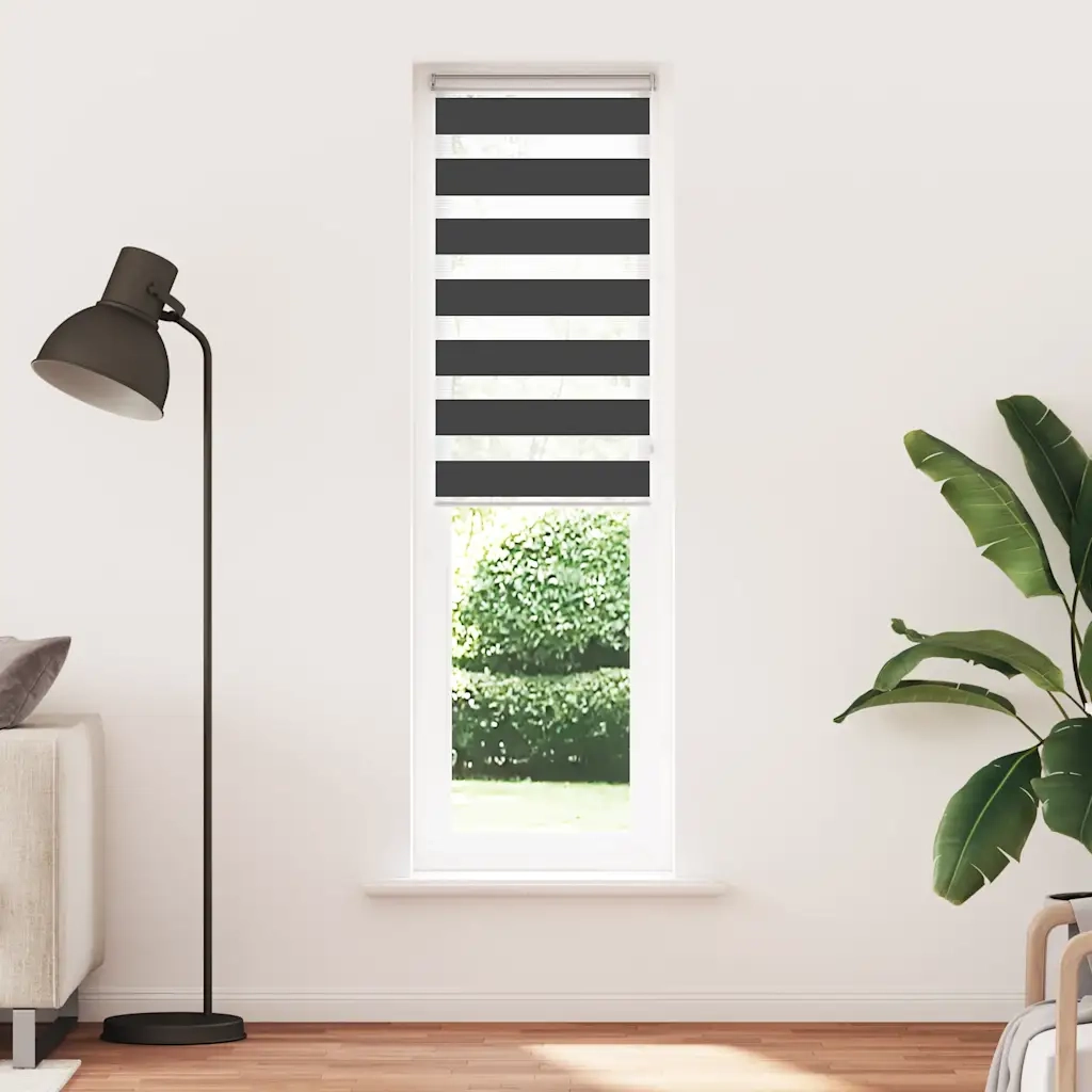 Tenda a Rullo Zebra Nero Larghezza Tessuto 45,9 cm Poliestere 4014277