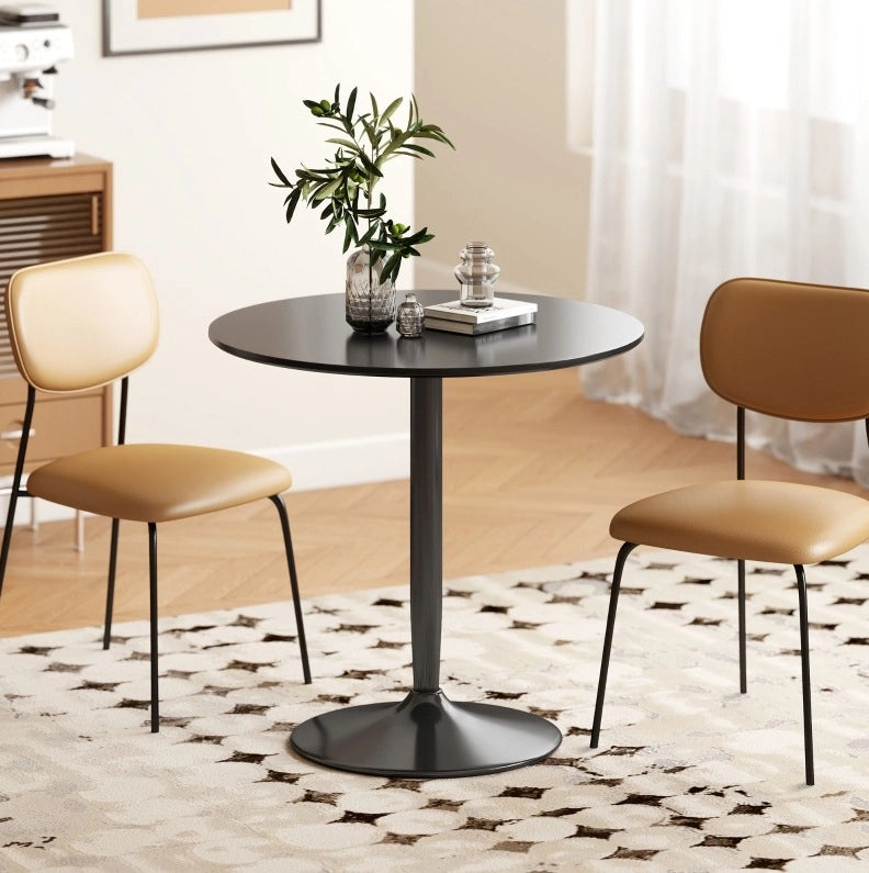 Tavolo da pranzo ?80 x 75H cm salvaspazio in MDF e acciaio nero