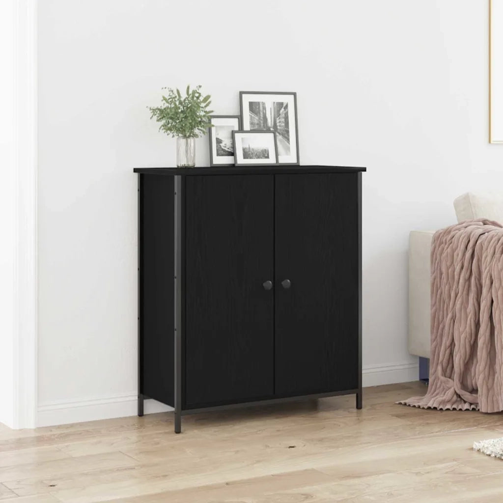 Credenza-Buffet-Armadio da cucina Rovere nero 70 x 30 x 80 cm Legno multistrato 560454