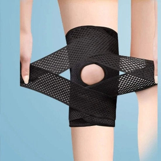 1 coppia di ginocchiere ad alta tecnologia, prima generazione, respiranti, regolabili, abbigliamento protettivo sottile per sport, per corsa e bicicletta - nero
