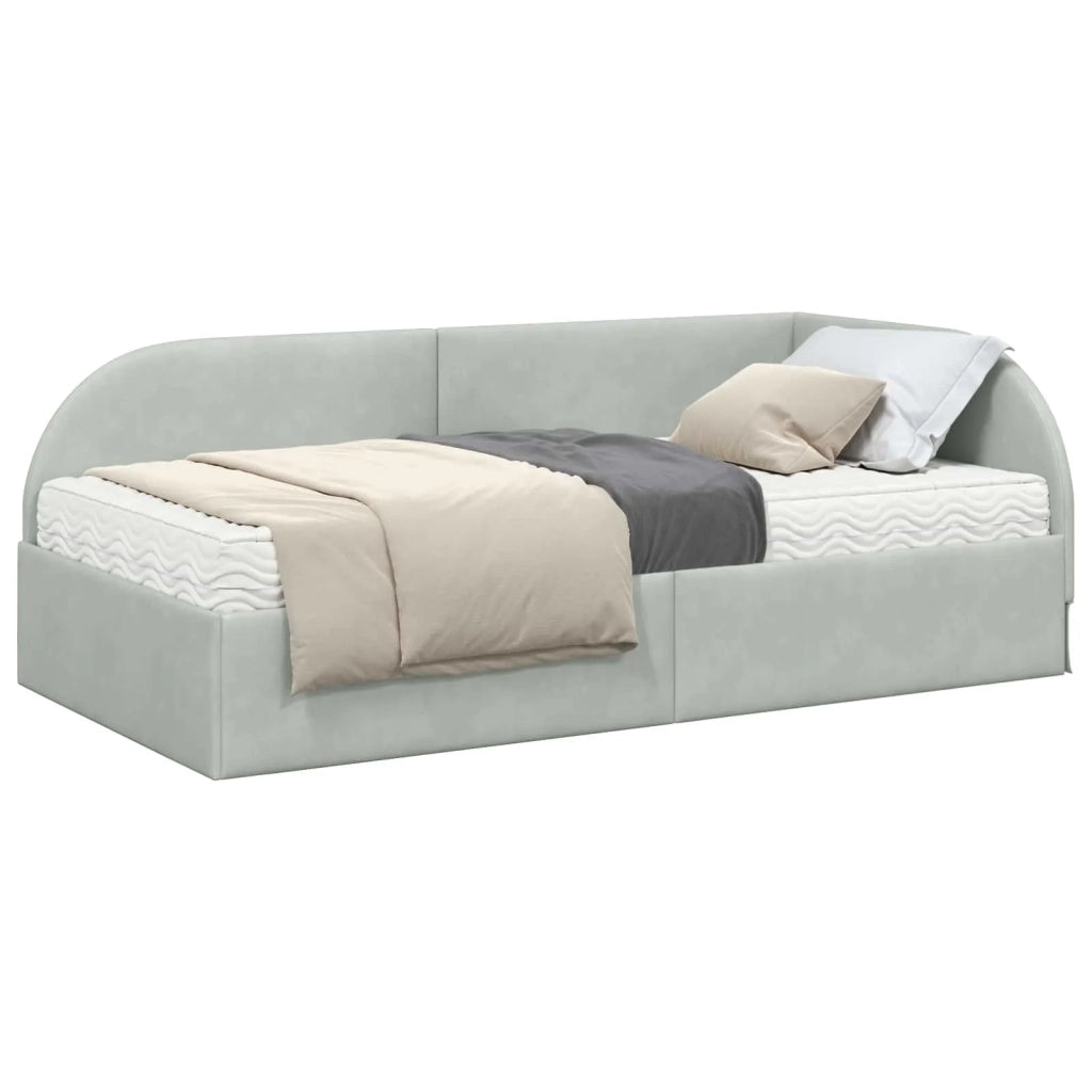 Struttura Letto Angolare con Materasso 2 pcs Grigio chiaro 3394204