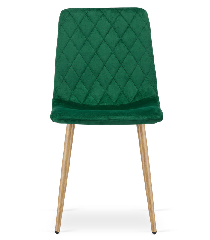 Sedia VALORA TURIN - Imbottita in velluto verde scuro x 3
