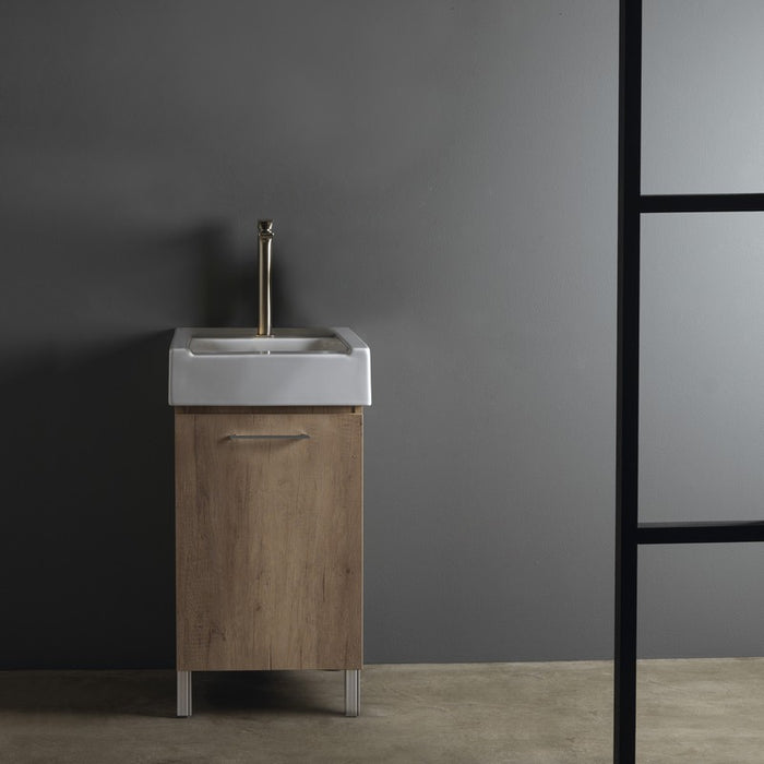 Mobile lavatoio con lavabo in ceramica 1 anta olmo 50x50