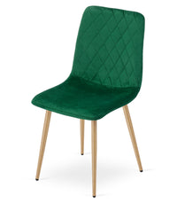 Sedia VALORA TURIN - Imbottita in velluto verde scuro x 3