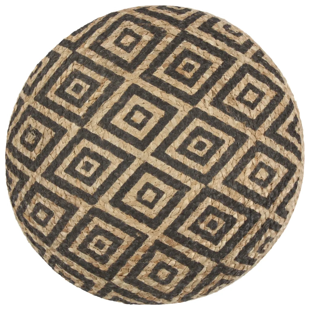 Pouf Lavorato a Mano Nero 45x30 cm in Juta cod mxl 76555