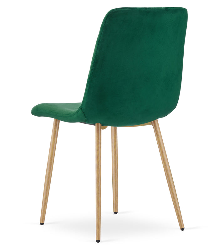 Sedia VALORA TURIN - Imbottita in velluto verde scuro x 3