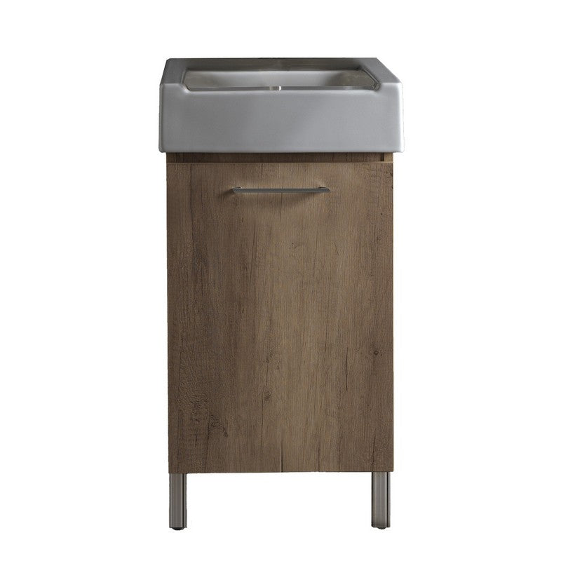 Mobile lavatoio con lavabo in ceramica 1 anta olmo 50x50