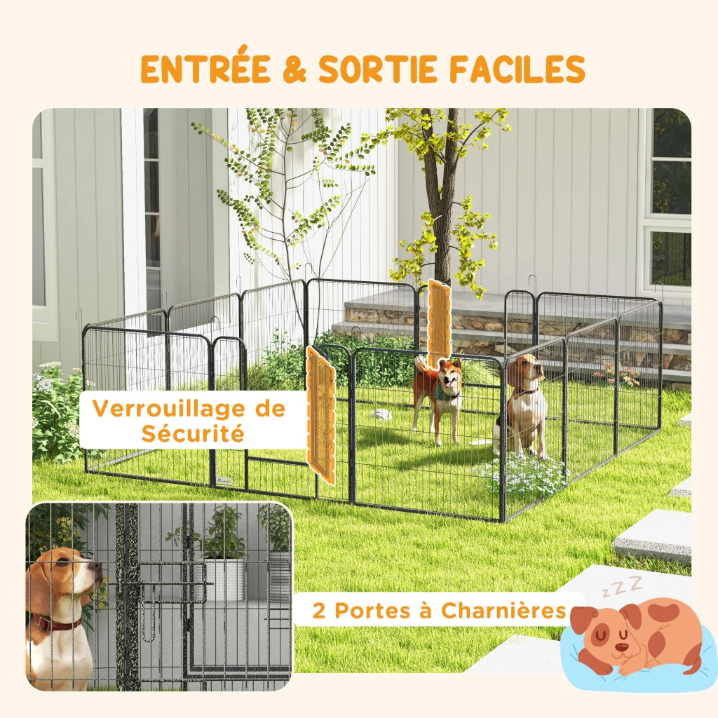 Recinto modulare per cani e piccoli animali ¨C Xylo ¨C acciaio grigio 80x80 cm interno esterno