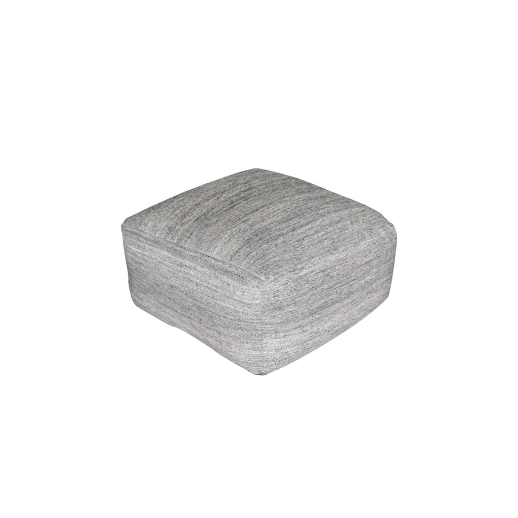 Pouf Phoenix in Lana e Cotone Intrecciato Grigio
