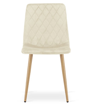 VALORA TURIN Sedia in velluto - Beige chiaro x 3