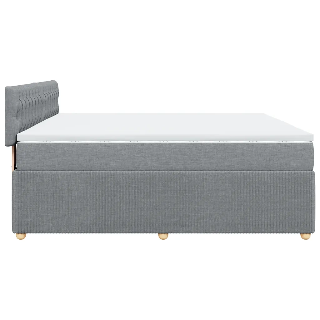 Giroletto a Molle con Materasso Grigio Chiaro180x200 cm Tessuto