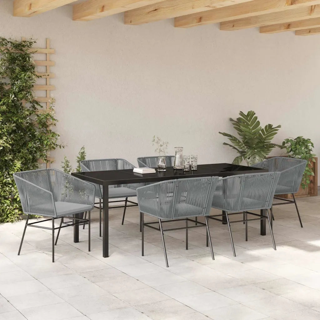 Set da Pranzo per Giardino con cuscino 7 pcs Grigio 3380937