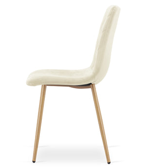 VALORA TURIN Sedia in velluto - Beige chiaro x 3