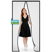 Zanzariera Magnetica 100x210 cm Rigata Tenda Anti Zanzare Insetti per Porta Nero
