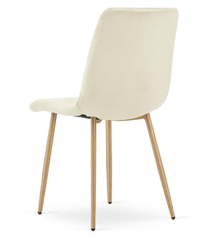 VALORA TURIN Sedia in velluto - Beige chiaro x 3