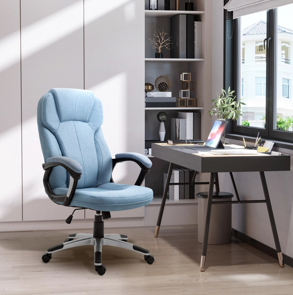 Sedia da ufficio ergonomica azzurra regolabile 66x75x110-120 cm