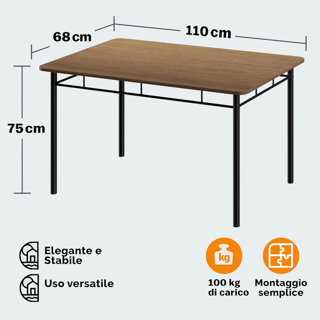 ® Gruppo di Sedute Leo Set 5 Pezzi Tavolo da Pranzo con 4 Sedie Set di Mobili per Sala Cucina Soggiorno Salotto Set da Pranzo Tavoli Sedia