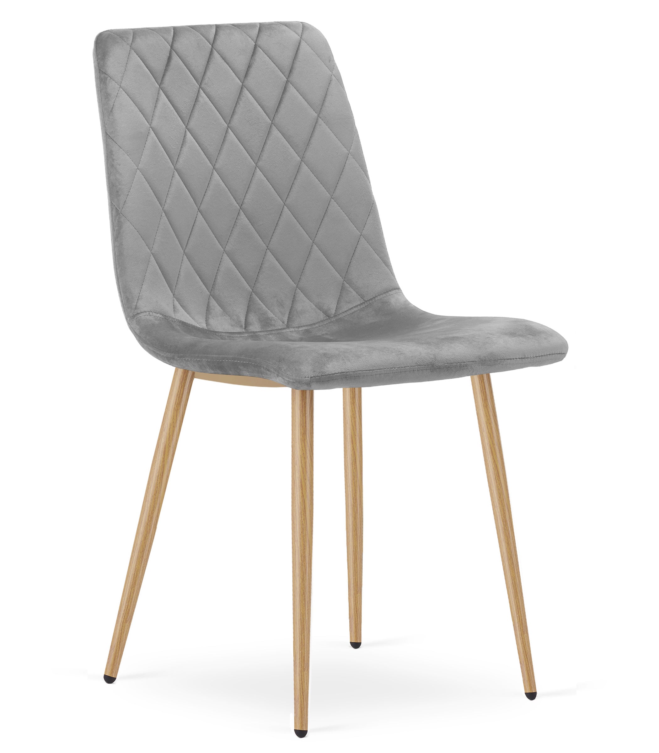 Sedia VALORA TURIN - Elegante velluto grigio chiaro per soggiorno x 3