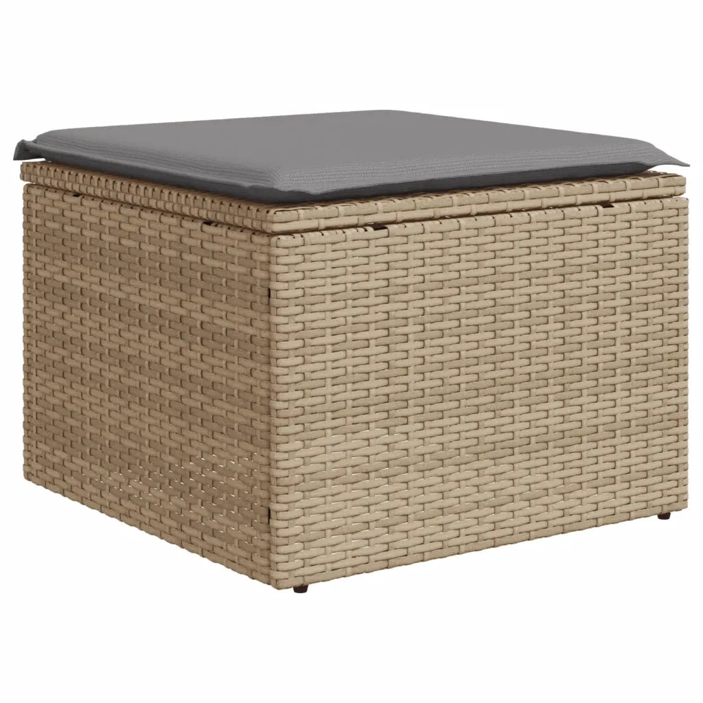 Set Divano da Giardino 11 pz con Cuscini Beige Misto Polyrattan