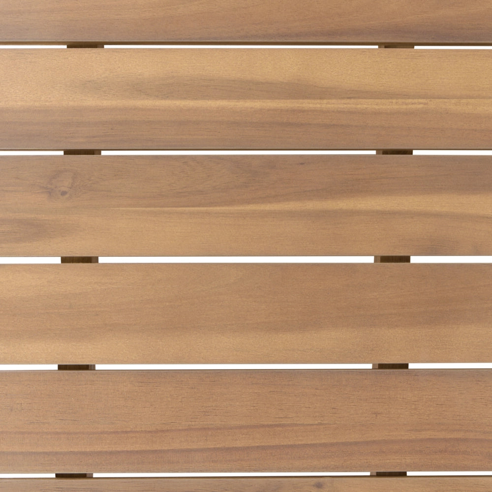Tavolino da esterno in legno di acacia marrone chiaro, forma ovale, resistente alle intemperie, stile moderno, giardino, patio, terrazza