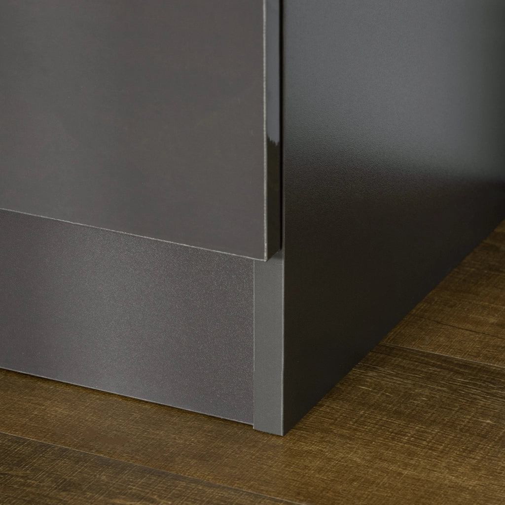 Easycomfort Cassettiera da 4 Cassetti con Maniglie di Metallo, in Truciolato, 75x36x72 cm, Grigio