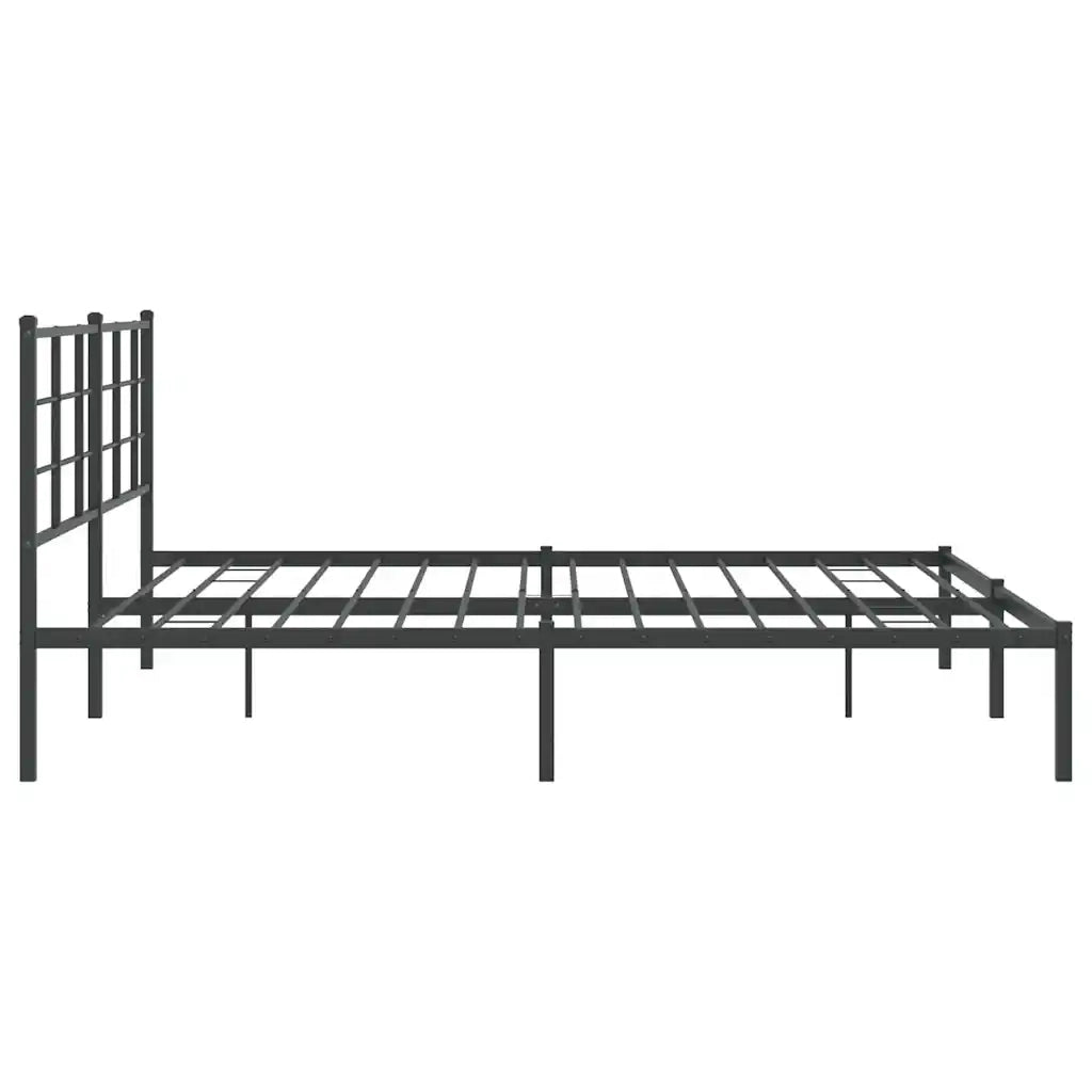 Giroletto con Testiera-Struttura Letto con testiera in Metallo Nero 183x213 cm 155704