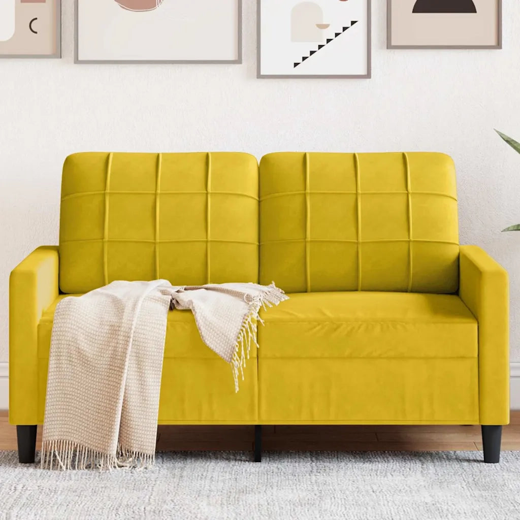 Divano a 2 Posti giallo 120 cm in Velluto 4007620