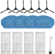 Accessori per aspirapolvere robot - 6 setole laterali - 4 filtri - 4 asciugamani per asciugapavimenti - 1 spazzola per pulizia - Adatto per Conga 999 Origin X-Treme - Accessori per aspirapolvere robot