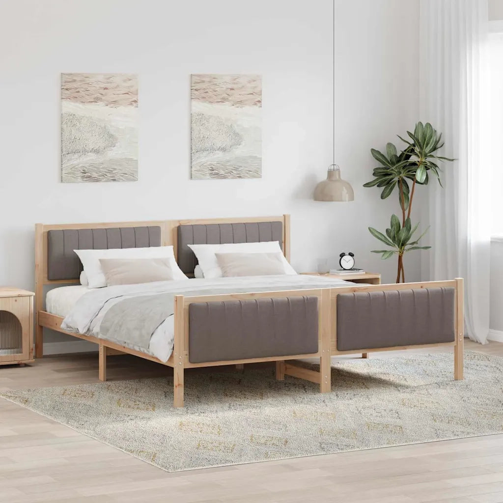Struttura del Letto con testiera Marrone e taupe 180 x 200 cm 3394306