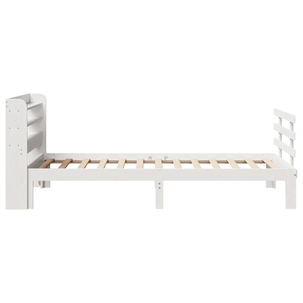 Giroletto con Testiera senza Materasso-Struttura Letto Bianco 100x200 cm 274315