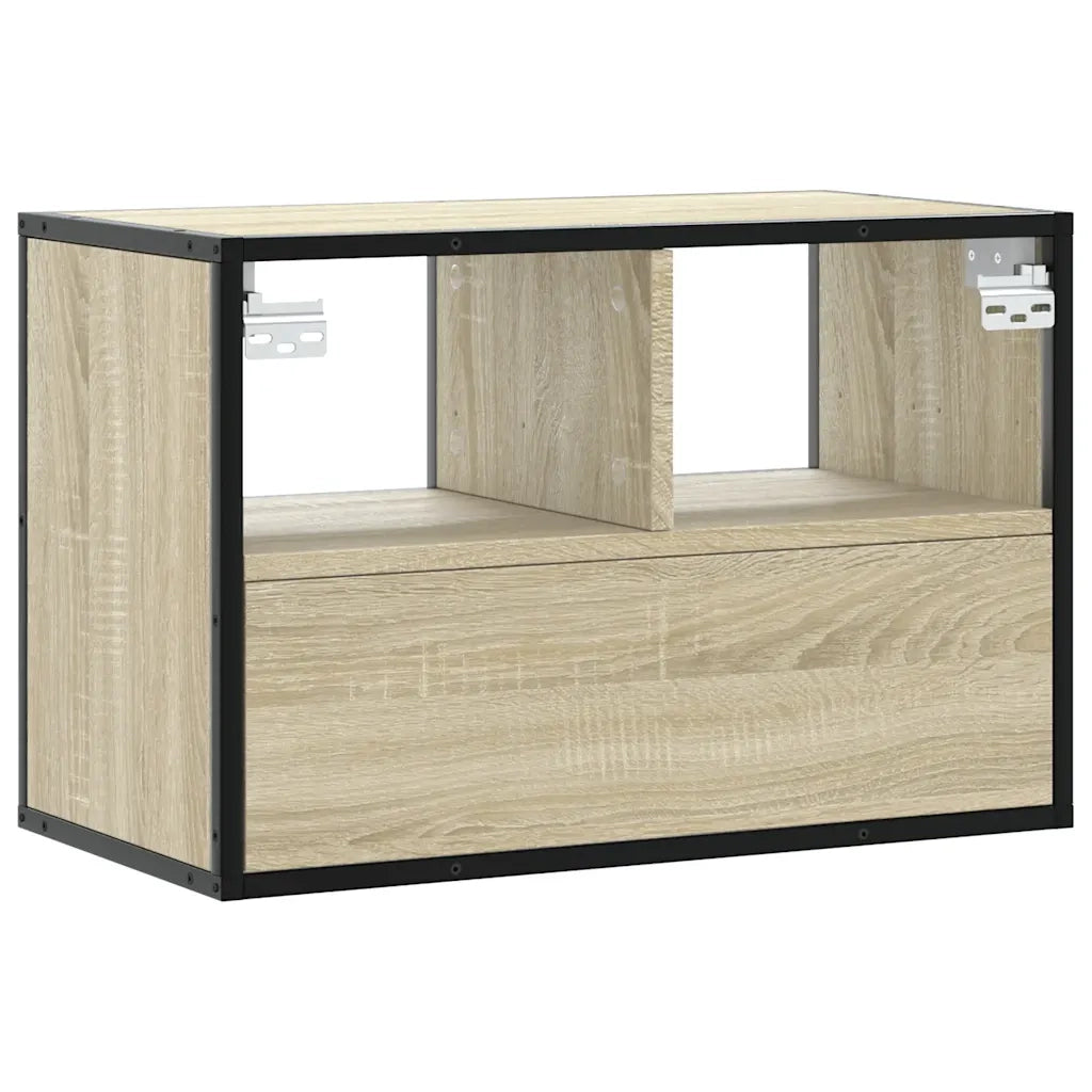 Mobile TV Rovere Sonoma 60x31x39,5cm Legno Multistrato Metallo 848915