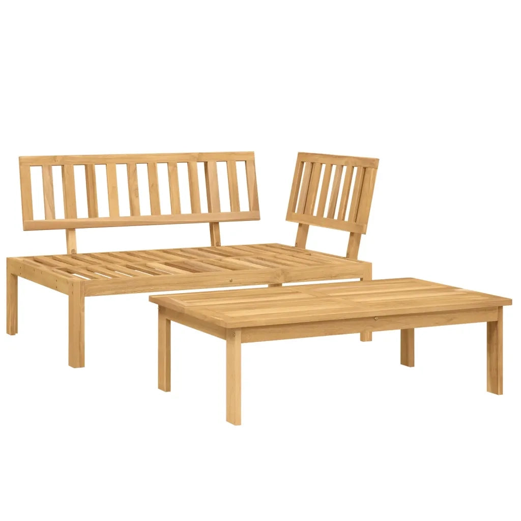 Set Divano Pallet da Giardino 2 pz con Cuscini Massello Acacia 3324823