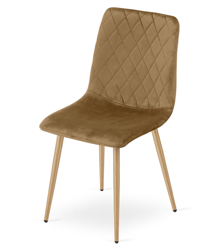 VALORA TURIN Sedia imbottita in velluto - Marrone x 3