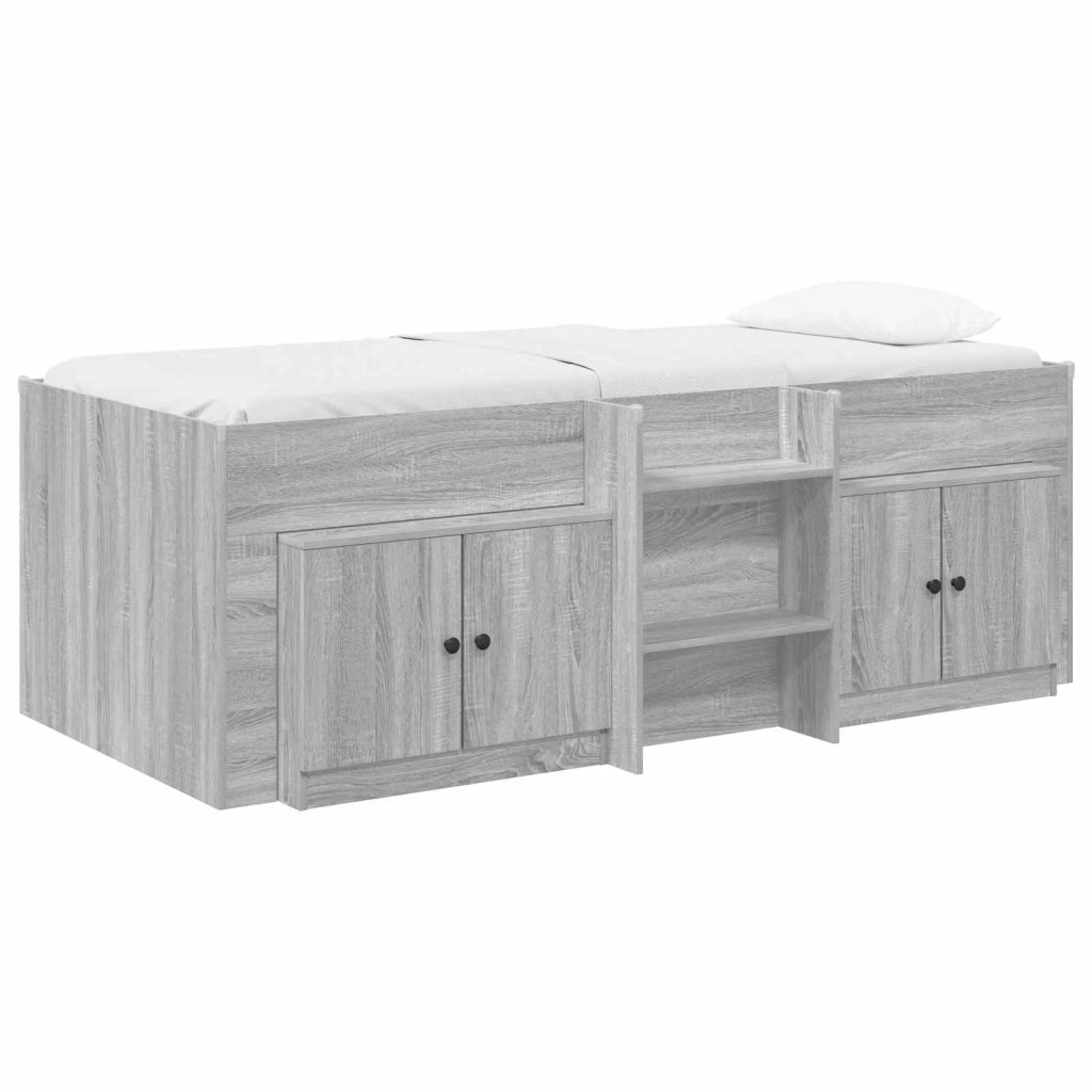Struttura Letto Loft con Mobile con porta 3 pz Sonoma grigio 3423371
