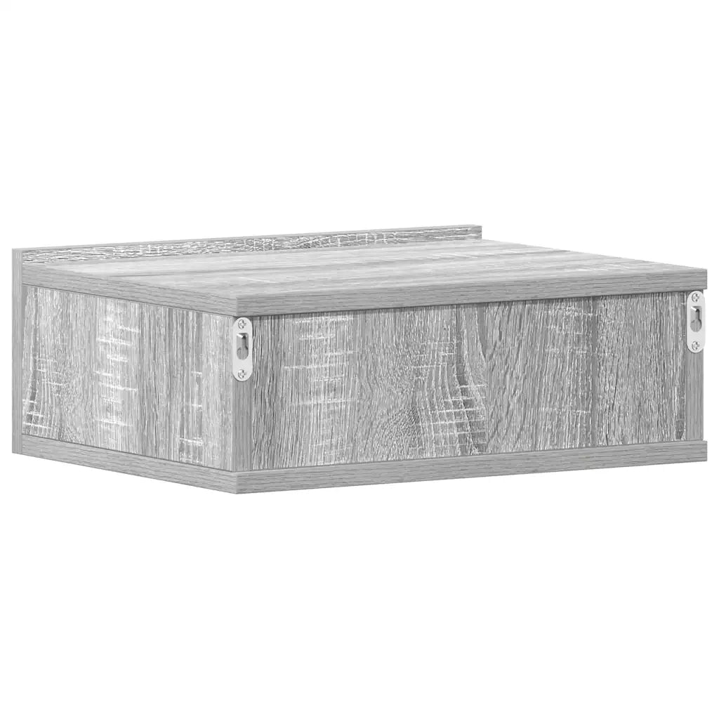Comodini Pensili Grigio Sonoma 2pz-Set di 2 Tavolino da notte 40x30x15cm Legno Multistrato